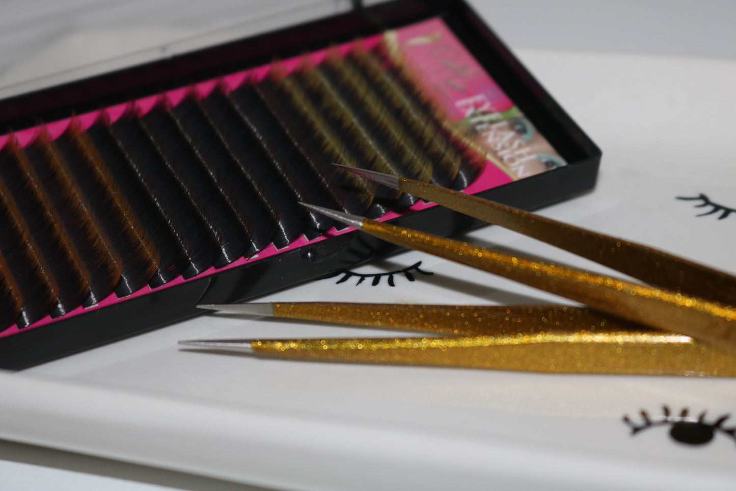 Ombre Lash Extensions & one pair of Gold Tweezers