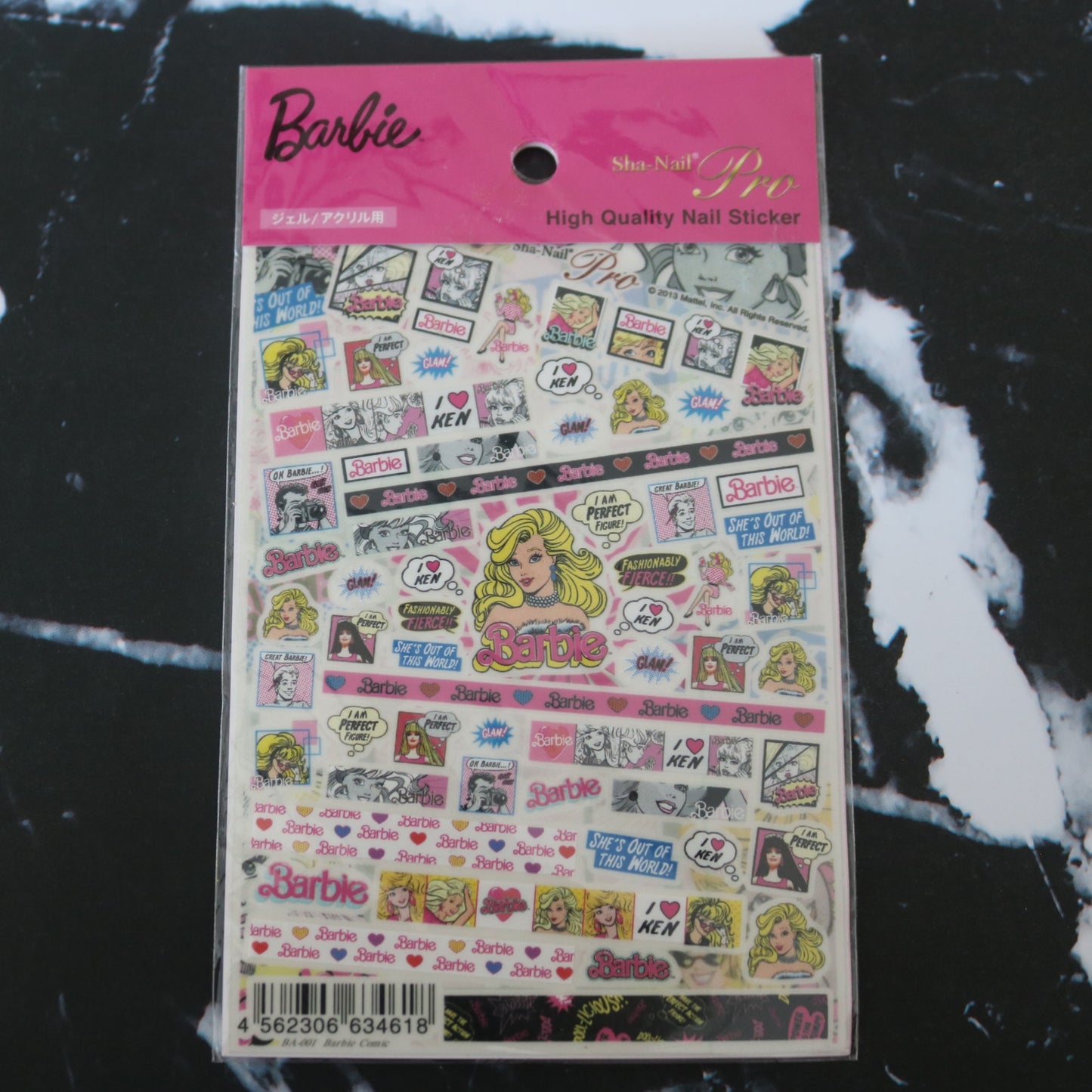 Comic Barbie nail seals